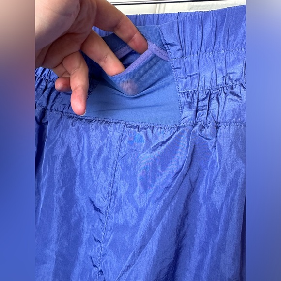 FREE PEOPLE Movement The Way Home Shorts Electric Blue High Rise Waisted Smocked - Picture 9 of 14